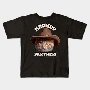 Cute Cowboy Cat Kids T-Shirt